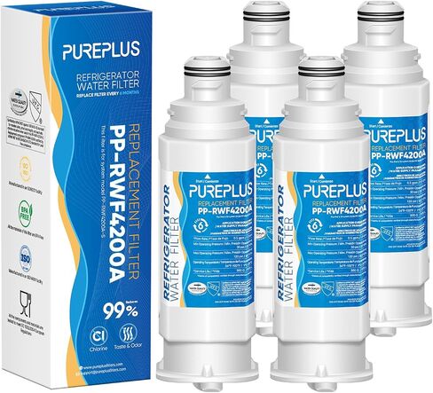 استبدال فلتر مياه الثلاجة PUREPLUS DA97-17376B لهاتف Samsung HAF-QIN، HAF-QIN/EXP، DA97-08006C، RF23M8070SG، RF23M8070SR، RF23M8090SG، RF23M8090SR، RF23M8570SR، RF23M8590SG، 4 عبوات in Kuwait