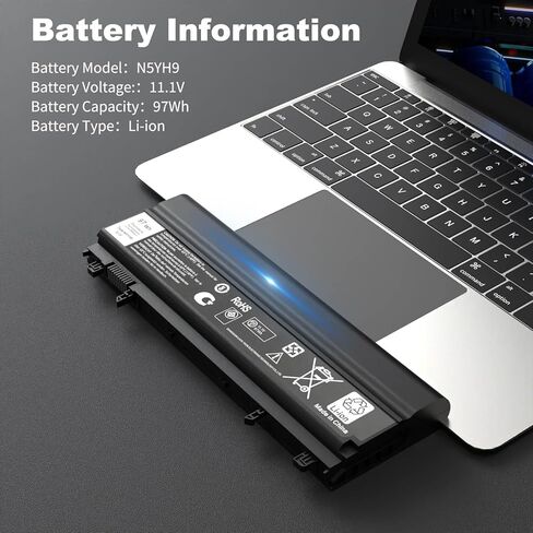 97Wh N5YH9 Laptop Battery Compatible with Dell Latitude E5440 E5540 Series 11.1V VVONF 0M7T5F 0K8HC 1N9C0 7W6K0 VV0NF F49WX NVWGM CXF66 WGCW6 in Kuwait