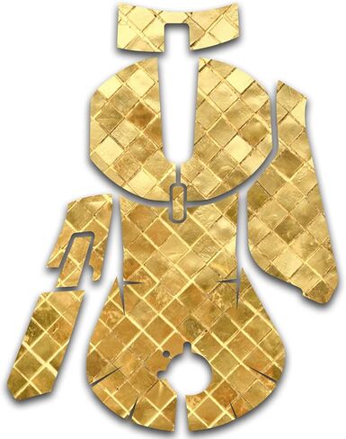 MightySkins Skin Compatible with SteelSeries Rival 5 Gaming Mouse - Gold Tiles | Protective, Durable, and Unique Vinyl Decal wrap Cover | Easy to Apply, Remove, and Change Styles | Made in The USA in Saudi Arabia