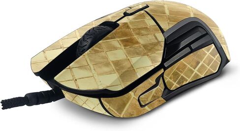 MightySkins Skin Compatible with SteelSeries Rival 5 Gaming Mouse - Gold Tiles | Protective, Durable, and Unique Vinyl Decal wrap Cover | Easy to Apply, Remove, and Change Styles | Made in The USA in Saudi Arabia