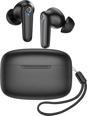 Wireless Ear Buds Bluetooth 5.3 60H Using Time Headphones Deep Bass Clear Call Earbuds with Built-in Mic Touch Control Lightweight Headsets for Studying Working Gaming Blue in Saudi Arabia