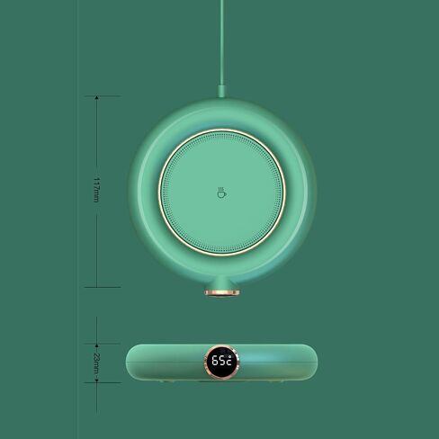 Cup Warmer Mat, USB Electric Heating Pad Intelligent Temperature Control 3 Levels 55℃ 65℃ 75℃ for Office Home Desk ABS Metal 5.1 x 4.6 x 0.9in (Green) in Saudi Arabia
