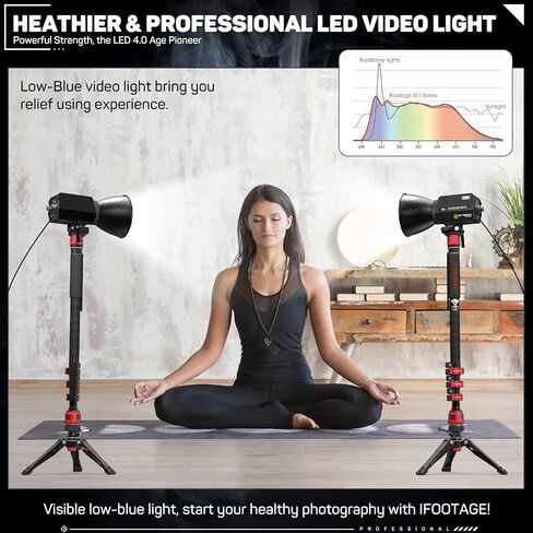 Ifootage LED Video Light Light Continuous Lighting - 130 واط ضوء النهار ضوء مستمر مع CRI 98 ، TLCI 99 ، دقة محمولة وخفيفة الوزن وعالية اللون للمصورين ، الاستوديوهات ، SL1 130DNA in Saudi Arabia