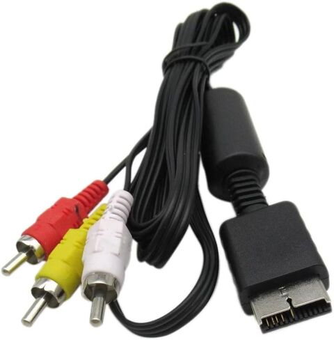 usonline911 AC CORM CORM + AV Cable لـ Sony PlayStation PS1 ، PS2 ، PS3 Power Power Cable و AV Cable in Saudi Arabia