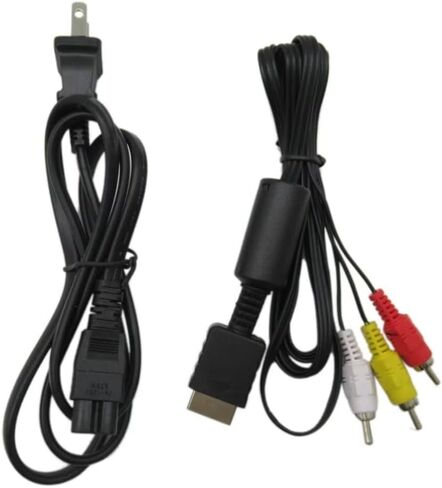 usonline911 AC CORM CORM + AV Cable لـ Sony PlayStation PS1 ، PS2 ، PS3 Power Power Cable و AV Cable in Saudi Arabia