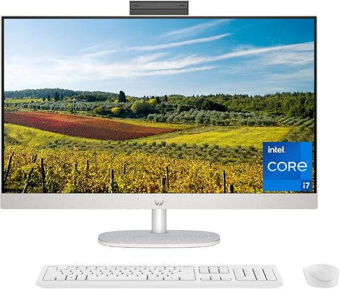 HP 27 Touchscreen All-in-One Desktop Computer - 27" FHD IPS Display, Intel 12-Core Ultra7-155U, Intel Graphics, Adjustable Height, Win 11 Pro, Keyboard & Mouse, Business AIO, 64GB DDR5 RAM | 1TB SSD in Saudi Arabia