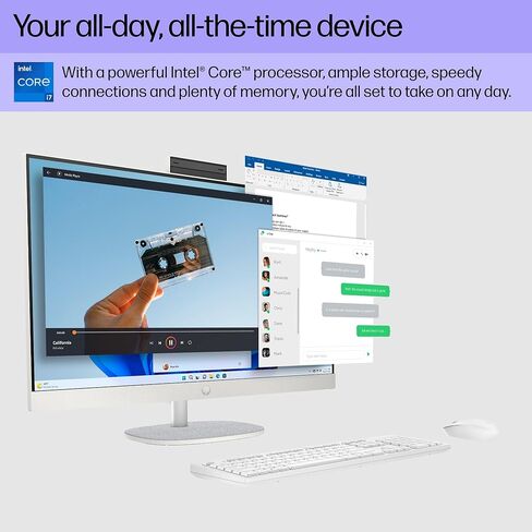 HP 27 Touchscreen All-in-One Desktop Computer - 27" FHD IPS Display, Intel 12-Core Ultra7-155U, Intel Graphics, Adjustable Height, Win 11 Pro, Keyboard & Mouse, Business AIO, 64GB DDR5 RAM | 1TB SSD in Saudi Arabia
