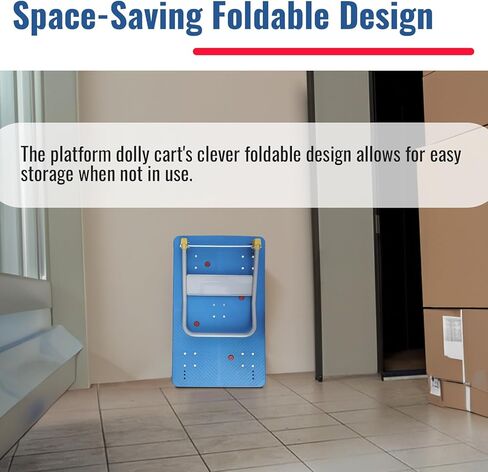 Dawot 1320lbs Foldable Platform Truck Dolly with Swivel Wheels, Heavy Duty Moving Platform Hand Truck, Moving Flatbed Cart Push Cart Platform Dolly Cart for Groceries, Warehouse(43.3" x 25.6") in Kuwait