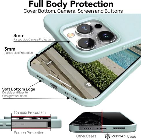 icesword متوافق مع iPhone 13 Pro Max Stone ، سائل السيليكون النحيف هو هاتف الحماية الناعم ، فاتح فاتح بيج تان كريم دافئ الرمال in Kuwait