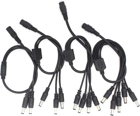 12V DC Power Splitter Cable Connector Female to Male Adapter 2/3/4/5/6/8 Way 5.5 X 2.1mm 40cm Long(1 Female to 6 Male) in Saudi Arabia