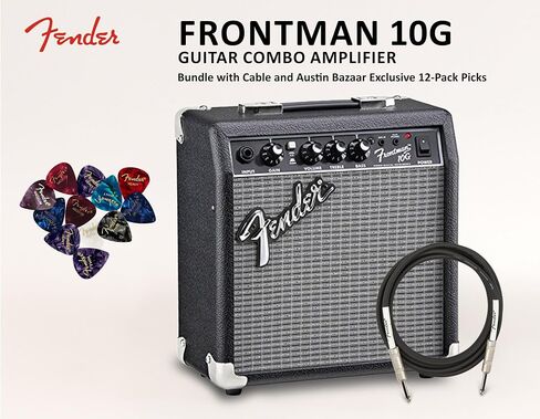 مضخم صوت جيتار كومبو 10 جيجا من فيندر فرونتمان - حزمة سوداء مع كابل أدوات ولقطات in Kuwait