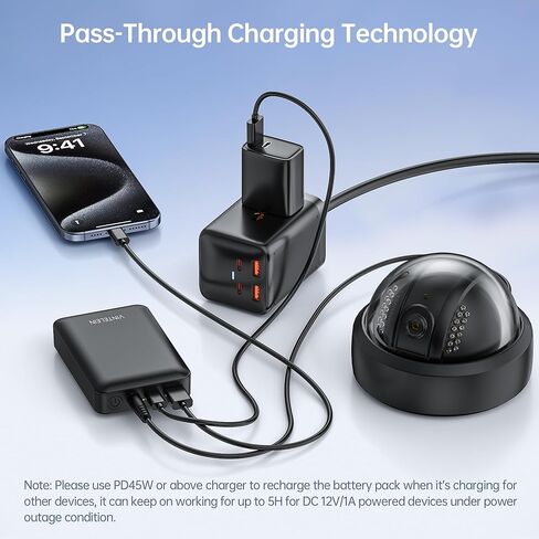حزمة بطارية DC 12V القابلة لإعادة شحنها PD45W USB-C بنك الطاقة 15000 مللي أمبير في الساعة LED مصابيح/شرائح ، مضخة الأطياف ، جبل التلسكوب ، كاميرا CCTV ، Milwaukee M12 سترات/سترات ساخنة ، iPhone ، MacBook in Kuwait