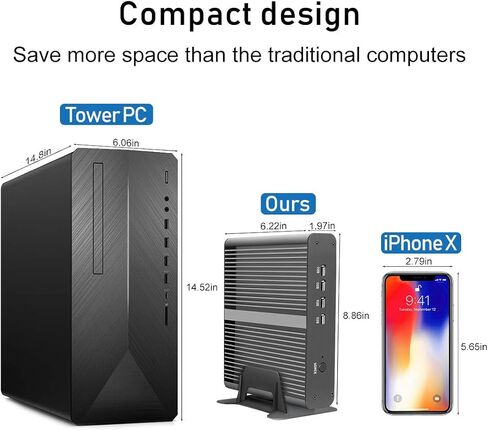 MSECORE MINI MINI PC ، كمبيوتر سطح المكتب مع CORE I7-8565U ، 8G DDR4 RAM ، 256G NVME SSD ، 4K ، 1*HDMI ، 1*DP ، VESA ، Windows 11 Pro in Kuwait