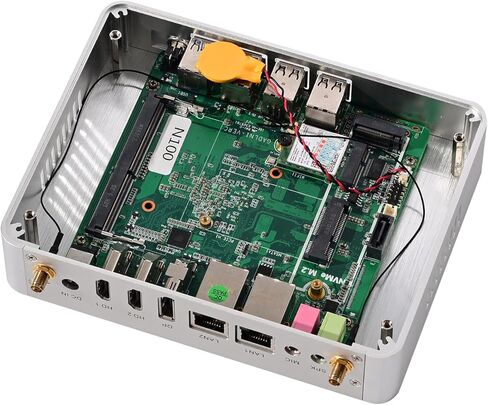 Hunsn بدون مروحة كمبيوتر صغير ، كمبيوتر سطح المكتب ، HTPC ، Kodi Box ، Intel N100 ، Windows 11 Pro أو Linux Ubuntu ، BM34 ، 8 X USB ، 2 X LAN ، DP ، 2 X HDMI ، 16G RAM 256G SSD 1TB HDD in Kuwait