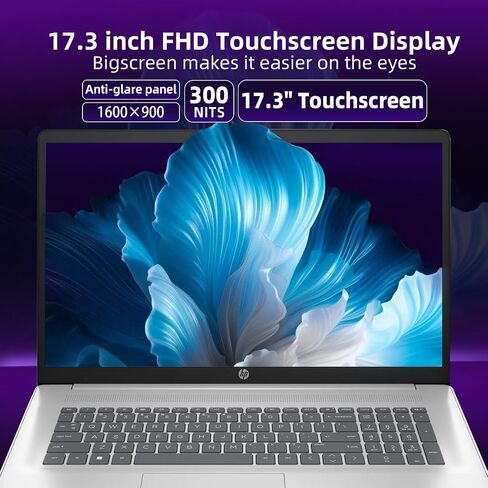 HP 17 Laptop Touchscreen Business Computer - Core 7 150U ، Office Lifetime ، 17.3 "HD+ Display ، لوحة المفاتيح الخلفية ، Copilot ، عمر البطارية الطويل ، Windows 11 Pro ، 32 GB RAM ، 1 TB SSD in Kuwait