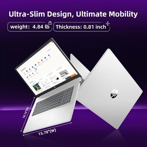 HP 17 Laptop Touchscreen Business Computer - Core 7 150U ، Office Lifetime ، 17.3 "HD+ Display ، لوحة المفاتيح الخلفية ، Copilot ، عمر البطارية الطويل ، Windows 11 Pro ، 32 GB RAM ، 1 TB SSD in Kuwait