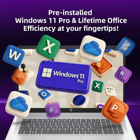 HP 17 Laptop Touchscreen Business Computer - Core 7 150U ، Office Lifetime ، 17.3 "HD+ Display ، لوحة المفاتيح الخلفية ، Copilot ، عمر البطارية الطويل ، Windows 11 Pro ، 32 GB RAM ، 1 TB SSD in Kuwait