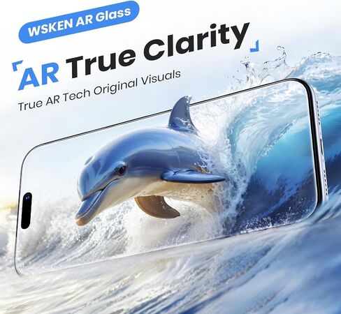 WSKEN for iPhone 17 Pro Max Screen Protector - AR Original Visual, Case Friendly Shatterproof Screen Protector 17 Pro Max Anti Glare Tempered Glass with Zero Bubble Installation Box, 2 PCS in Kuwait