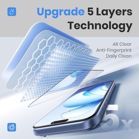 WSKEN for iPhone 17 Pro Max Screen Protector - AR Original Visual, Case Friendly Shatterproof Screen Protector 17 Pro Max Anti Glare Tempered Glass with Zero Bubble Installation Box, 2 PCS in Kuwait