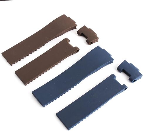 Hferht 25 * 12mm Zwart Brown Blue Plue Silicone Rubber Watch Band Band Watchband Belt مع حزام Ulysse Nardin in Kuwait