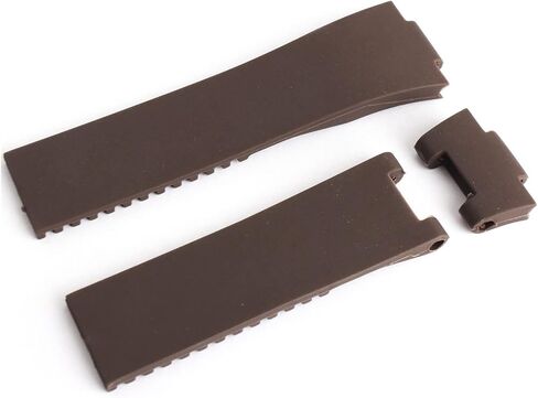 Hferht 25 * 12mm Zwart Brown Blue Plue Silicone Rubber Watch Band Band Watchband Belt مع حزام Ulysse Nardin in Kuwait