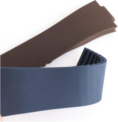 Hferht 25 * 12mm Zwart Brown Blue Plue Silicone Rubber Watch Band Band Watchband Belt مع حزام Ulysse Nardin in Kuwait