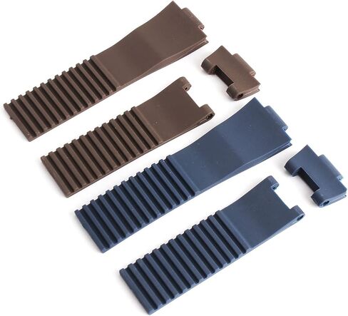 Hferht 25 * 12mm Zwart Brown Blue Plue Silicone Rubber Watch Band Band Watchband Belt مع حزام Ulysse Nardin in Kuwait