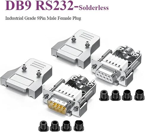 9Pin RS232 Connector Mini DB9 Male Female Solderless Joint Plug Industrial Grade Upgraded Universal 485/422 Serial Port Adapter(Female-Punch Pin-P) in Saudi Arabia