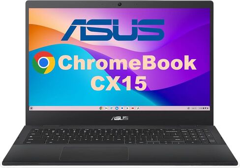 ASUS CX15 Everyday Value Chromebook 15.6" FHD Display (Intel Celeron N4500, Intel UHD Graphics, 8GB LPDDR4, 64GB eMMC, WiFi 6, Webcam, Bluetooth 5.2, 45W PSU, Chrome OS) (Renewed) in Saudi Arabia