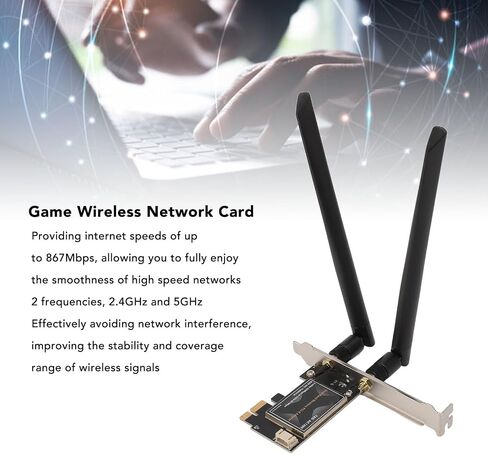 محول ، بطاقة شبكة PCIEX1 867MBPS مع الهوائي ، 4.1 مقابل 7 8 10 ، 802.11AC Band 2.4 جيجا هرتز ، محول بطاقة الشبكة (هوائي 10 ديسيبل) in Saudi Arabia