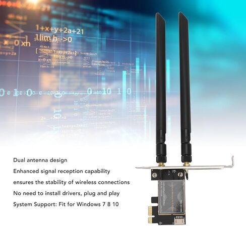 محول ، بطاقة شبكة PCIEX1 867MBPS مع الهوائي ، 4.1 مقابل 7 8 10 ، 802.11AC Band 2.4 جيجا هرتز ، محول بطاقة الشبكة (هوائي 10 ديسيبل) in Saudi Arabia