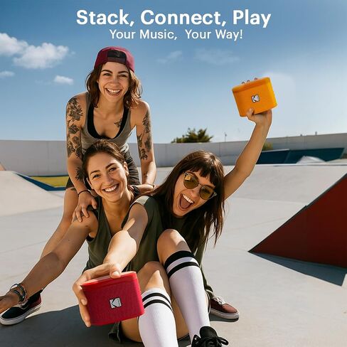 مكبر صوت Kodak Soundbrix ™ Bluetooth مع HD Sound Portable IPX4 مقاومة للماء حتى 5H وقت اللعب v5.4 للحفلة المنزلية في الهواء الطلق الشاطئ الأدوات الإلكترونية هدية عيد ميلاد هدية أصفر قابلة للتكديس in Kuwait
