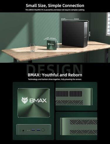 Bmax B6 Power Mini PC 16GB LPDDR4 2133MHz / 1TGB NVME SSD Intel Core i7-1060NG7 Processor 4C/8T up to 3.8GHz, Desktop Mini Computers Wi-Fi 6, BT 5.2, HDMI 2.0 ×2, Full-Featured Type-C x 1 in Kuwait
