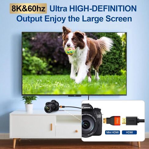 Mini HDMI to HDMI Adapter [2-Pack], 8K@60Hz, 4K@144Hz, 2K@240Hz Female to Mini HDMI Male Adapter, Compatible with DSLR,Camcorder, Raspberry Pi Zero W,Laptop,Tablet,HDTV, Projector, Monitor in Saudi Arabia