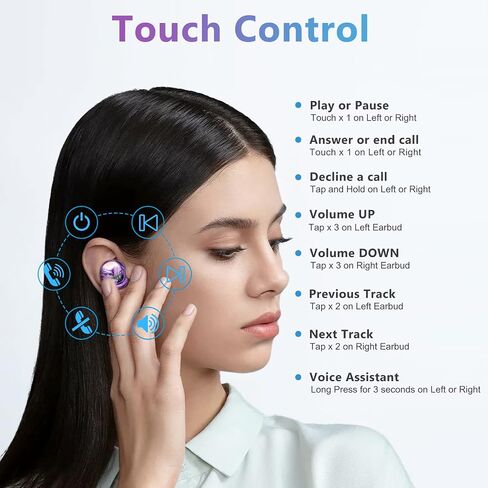 سماعات الأذن اللاسلكية Eloven Wireless Bass Stereo Sound Sound Bluetooth سماعات أذن 120 ساعة من سماعات اللاسلكية الحقيقية مع أغطية الأذن (S/M/L) لـ Samsung S24/S23/S22/S21 Ultra Z Flip 5/4/3/أضعاف 5/4 APPLE 17/16/15 in Kuwait