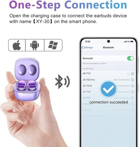 سماعات الأذن اللاسلكية Eloven Wireless Bass Stereo Sound Sound Bluetooth سماعات أذن 120 ساعة من سماعات اللاسلكية الحقيقية مع أغطية الأذن (S/M/L) لـ Samsung S24/S23/S22/S21 Ultra Z Flip 5/4/3/أضعاف 5/4 APPLE 17/16/15 in Kuwait