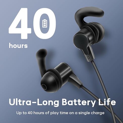 سماعات Bluetooth ، Bluetooth 5.4 Stereo APTX اللاسلكي سماعات الأذن باس مغناطيسي النطاق المغناطيسي IPX7 ماء Bluetooth Pluetooth Plit-In مع وقت اللعب 40 ساعة ، سماعات خفيفة الوزن للرياضة ، الجيم ، الجري. in Saudi Arabia