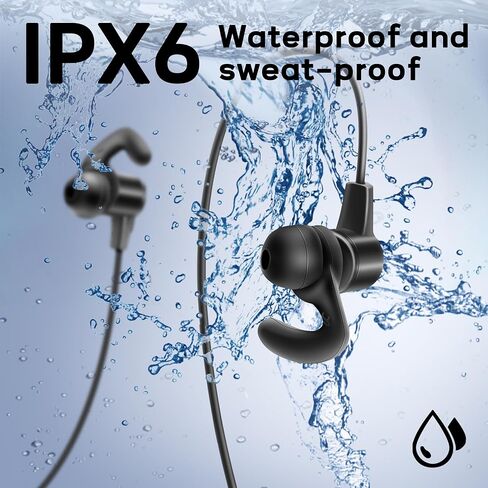 سماعات Bluetooth ، Bluetooth 5.4 Stereo APTX اللاسلكي سماعات الأذن باس مغناطيسي النطاق المغناطيسي IPX7 ماء Bluetooth Pluetooth Plit-In مع وقت اللعب 40 ساعة ، سماعات خفيفة الوزن للرياضة ، الجيم ، الجري. in Saudi Arabia