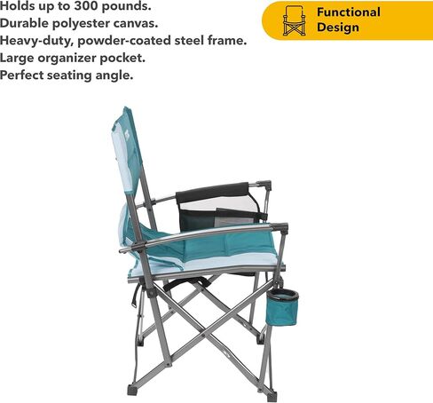 كرسي RCTIT Ultra-tough محمول للطي للتخييم ، في الهواء الطلق ، صيد الأسماك ، الشاطئ ، مع راحة ذراع وحامل الكوب ، يطوي بسرعة لسهولة التخزين في كيس حمل ، أسود in Kuwait