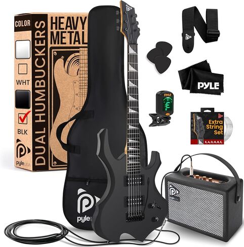 Pyle Heavy Metal Electric Guitar Axe w/ Amplifier Kit, Full Size Instrument w/ Practice Amp & Accessories in Kuwait