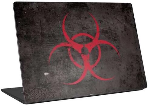 Skinit Laptop Sched Skin متوافق مع الكمبيوتر المحمول العالمي 16in (13 × 9.4in) - Skinit في الأصل التصميم الأحمر الحيوي المصمم Biohazard in Saudi Arabia