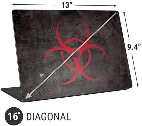 Skinit Laptop Sched Skin متوافق مع الكمبيوتر المحمول العالمي 16in (13 × 9.4in) - Skinit في الأصل التصميم الأحمر الحيوي المصمم Biohazard in Saudi Arabia