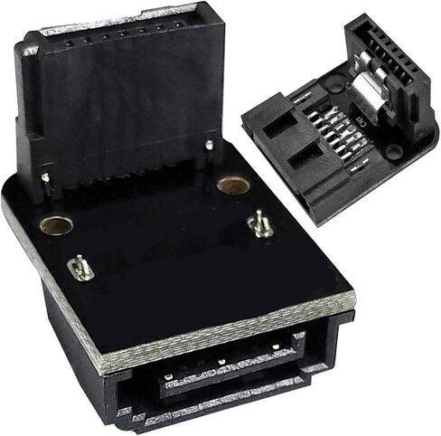 SATA 7Pin Female to Male Adapter 90 Degree Angle Elbow Adapter 6Gbps 90 Degree SATA Up/Down for Motherboard Mainboard(Positive Direction) in Saudi Arabia