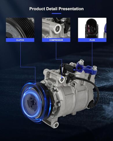 ECCPP A/C Compressor with Clutch 2004-2005 Fit for Audi A3 Quattro 2.0L CO 11048JC AC Compressor in Kuwait