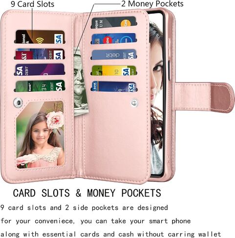 حالة محفظة NJJEX لـ Moto Edge Plus 2022 ، لـ Motorola Edge+ 5G UW 2022/EDGE 30 PRO/EDGE X30 CASE ، [9 فتحات البطاقة] PU LEATHER FOLIO in Kuwait