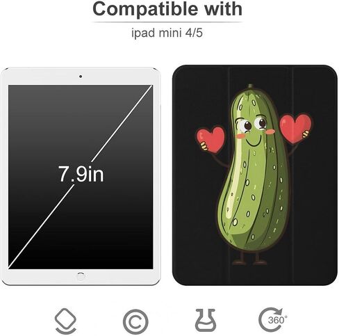 Cucumber Pickle Love Case مع حامل القلم Trifold Trifold Stand متوافق مع iPad Mini 4/5/6 Mini6 （8.3in） in Kuwait