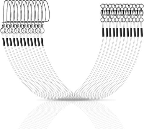 12 Pcs Fluorocarbon Fishing Leader Fishing Wire Leaders with Swivels Rigs Connecting Tackle for Saltwater Freshwater in Saudi Arabia