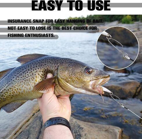 12 Pcs Fluorocarbon Fishing Leader Fishing Wire Leaders with Swivels Rigs Connecting Tackle for Saltwater Freshwater in Saudi Arabia