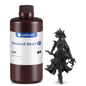 ANYCUBIC 3D Printer Resin, Upgraded 8K Standard Resin V2, Enhanced Toughness and Strength, Lower-Odor, High Precision 3D Printing Resin for All LCD Resin 3D Printers (Clear Red, 1kg)