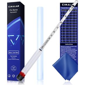 Hydrometer Alcohol Meter, Hydrometer Alcohol 0-200 Proof and Tralle Hydrometer, Alcohol Proof Tester for Liquor/Moonshine/Proofing Distilled/Spirits/Distilled Alcohol Proof
